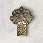 KBC Antique Original Ornate Keyhole Escutcheon Cover Plate Solid Brass 1920s — photo 1