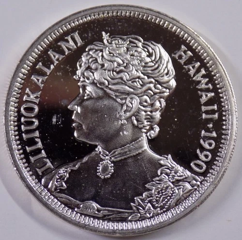 1990 Hawaii Dala Liliuokalani Royal Hawaian Mint 1 troy oz .999 fine silver