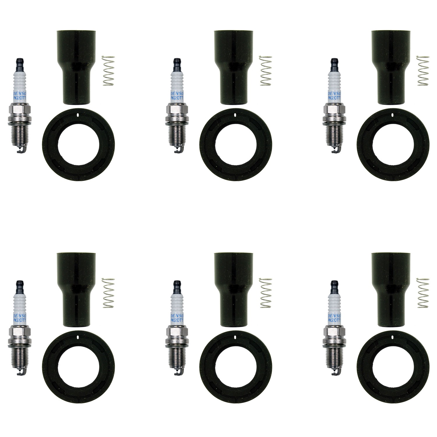 Denso 6 Platinum TT Plugs  NGK Ignition Coil Boots Kit for Camry 3.0L DOHC NA