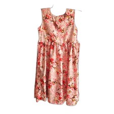 Lovely Pink Floral Sleeveless A-Line Dress - Girls/Junior Size