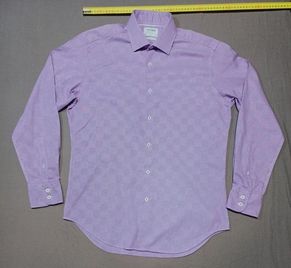 Men Tm Lewin Shirt Purple Cotton 38 / M / 46