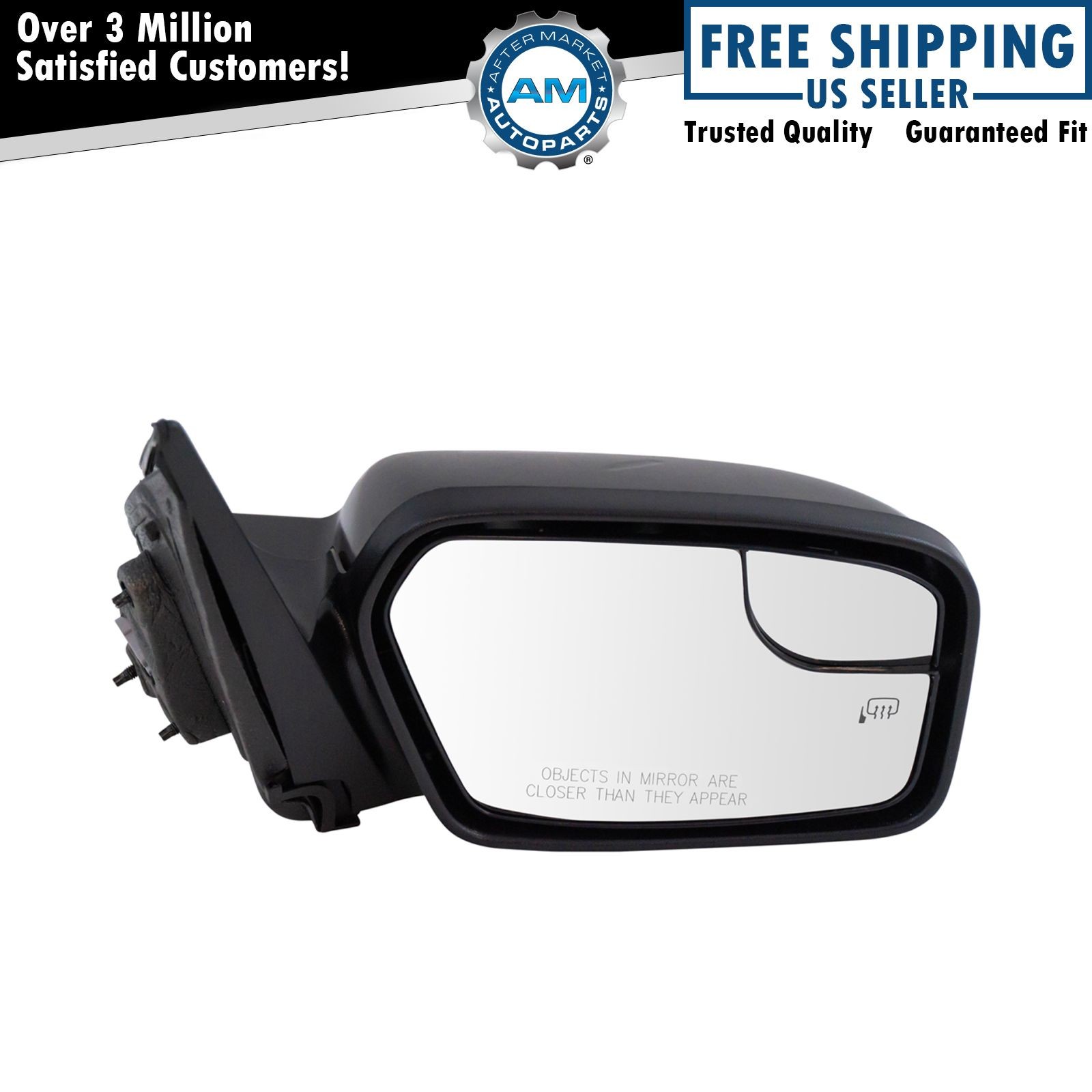 Heated Power Mirror for 2011-2012 Ford Fusion Passenger Side Smooth Black