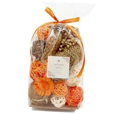  Fall Decorative Balls for Centerpiece Bowls, Assorted Wicker Rattan Orange