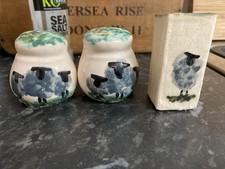 Scottish Studio Pottery Salt, Pepper & Cocktail Stick Holder