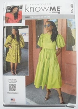 Know Me R11724 ME2016 Dress w Gathered Tiers, Slant Pockets, Full Sleeve 18-26