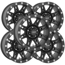 (Set-5) Pro Comp PA31 Stryker 15x8 5x4.5" -19mm Flat Black Wheels Rims 15" Inch