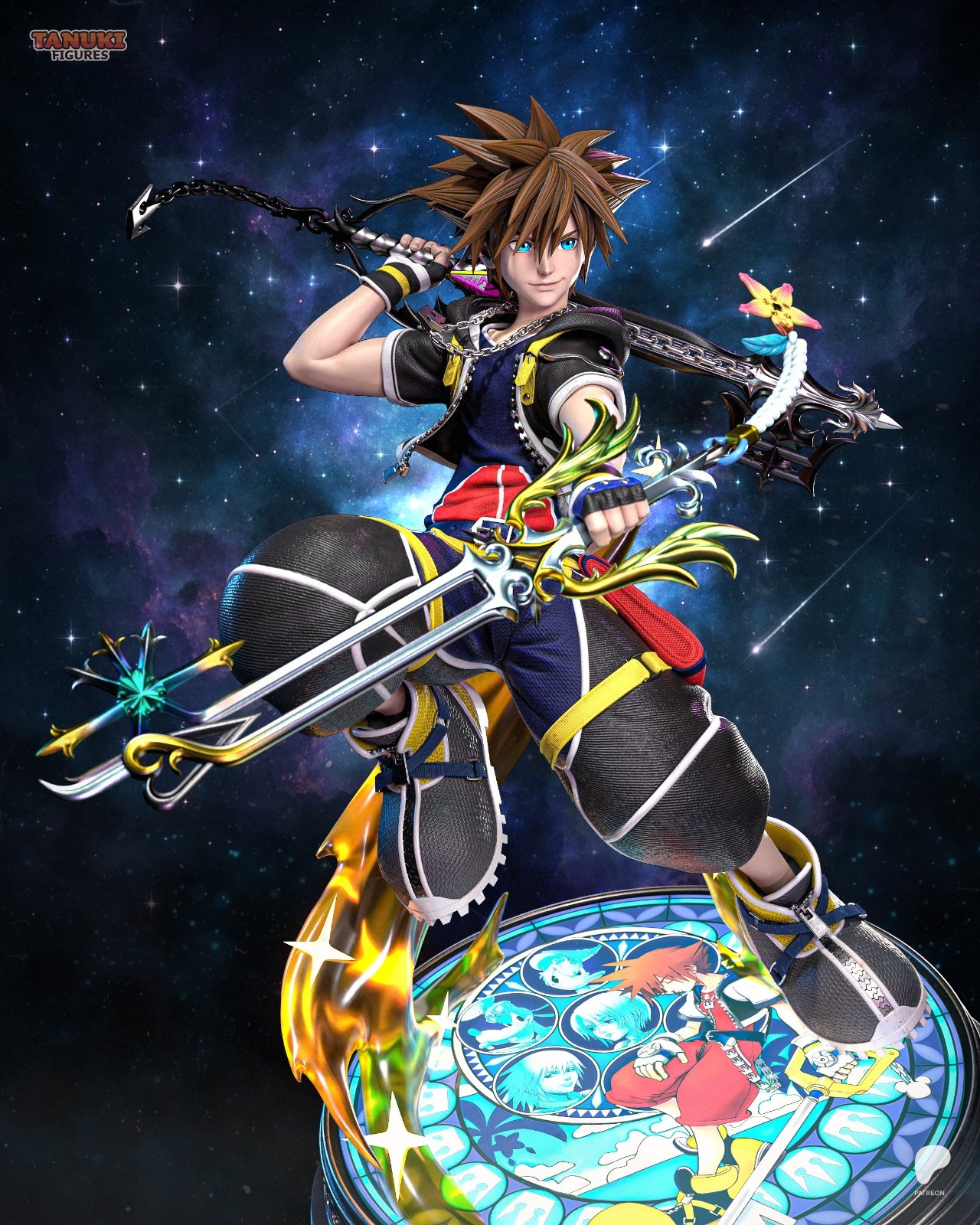 Sora Kingdom Hearts - 32.8 cm - UNPAINTED Resin Figure - 3D Printed - Fan Art