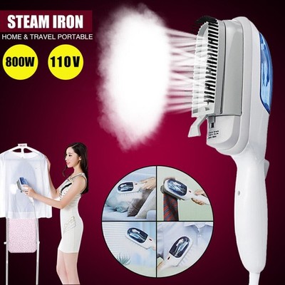 US Portable Travel Handheld Iron Steam Brush Steamer Clothes Garment 110V 800W
