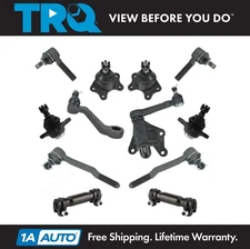 TRQ 12 Piece Steering Suspension Kit Ball Joints Tie Rods Idler Arm w/ Bracket