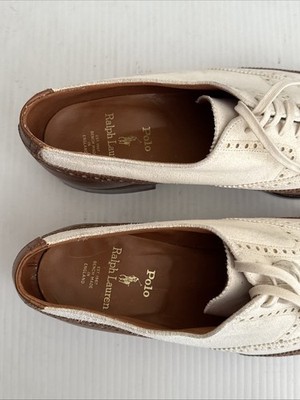 イ*カ様 Crockett&Jones × Polo Ralph Laurenコ Polo Ralph Lauren Crockett & Jones Iconic Wingtip Brown White
