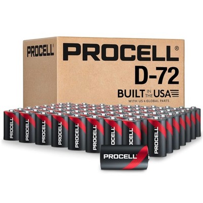 PROCELL D Cell Long-Lasting Alkaline Batteries (72 Pack) Built in the USA, 10...