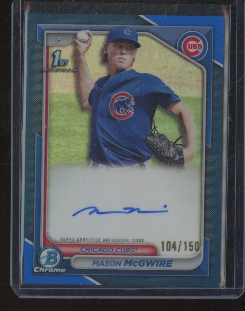 2024 Bowman Chrome MASON MCGWIRE RC 1st Auto Blue Refractor /150 Cubs REF3