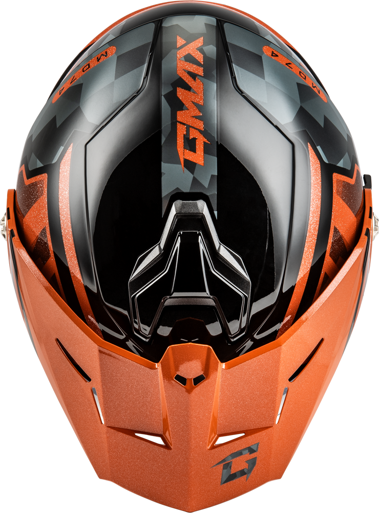 MD-74 Striker Modular Helmet w/Smoke Shield - Black/Grey/Orange
