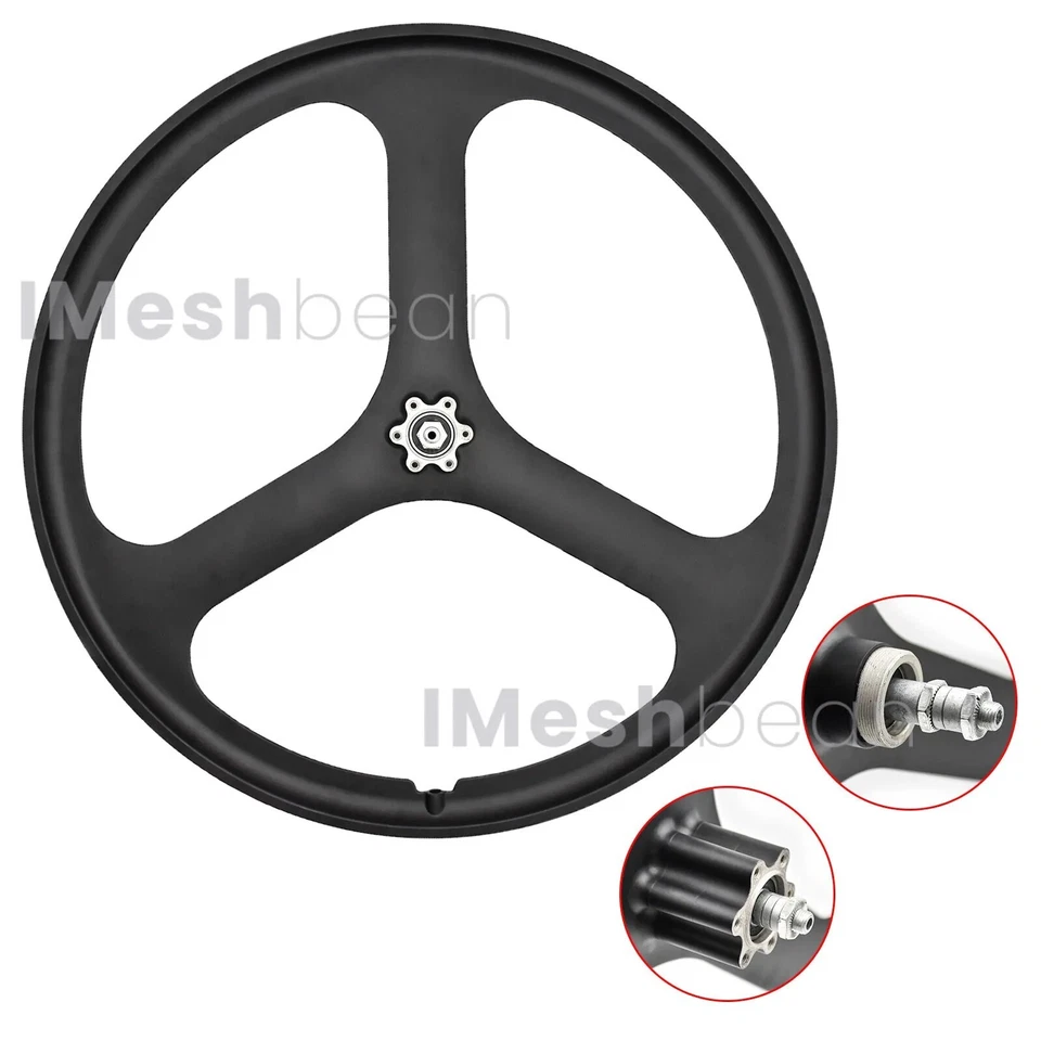 Juego de ruedas traseras y delanteras de magnesio para buje de bicicleta MTB juego de ruedas de llanta de 3 radios 7/8 engranajes Foto 4 de 4