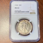 1942 Walking Liberty Half Dollar 50C NGC MS62 (1493)