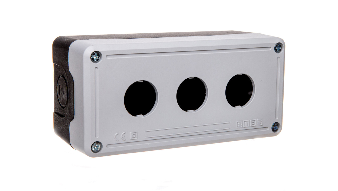 Control box for 3 buttons/lamps - empty, black-gray, T0-PY3BOS /T2UK