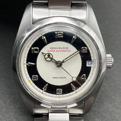 ZENO WATCH BASEL ZN-001 Automatic Black White Dial Vintage Retro Watch from JP