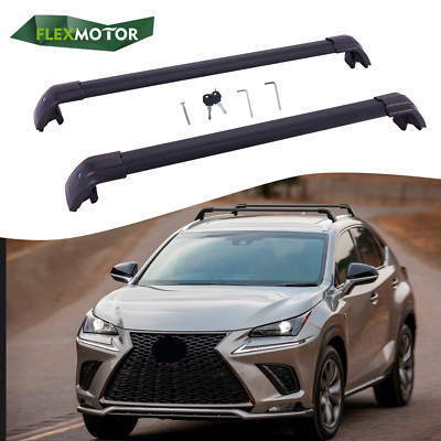 Lockable Cross Bars For 2015-2021 Lexus Nx 200t 300 300h Black