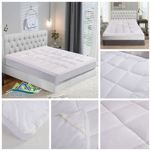 4 Inch Deep Luxury Soft Hotel Quality Microfiber Mattress Topper All Sizes 10cm Ebay