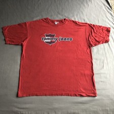 Vintage Tommy Jeans Tommy Hilfiger Graphic Tee Red XXL 2XL Made In USA VTG 90s
