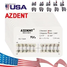 10X AZDENT Dental Orthodontic Brackets Braces Mini /Standard Roth /MBT.022 /018