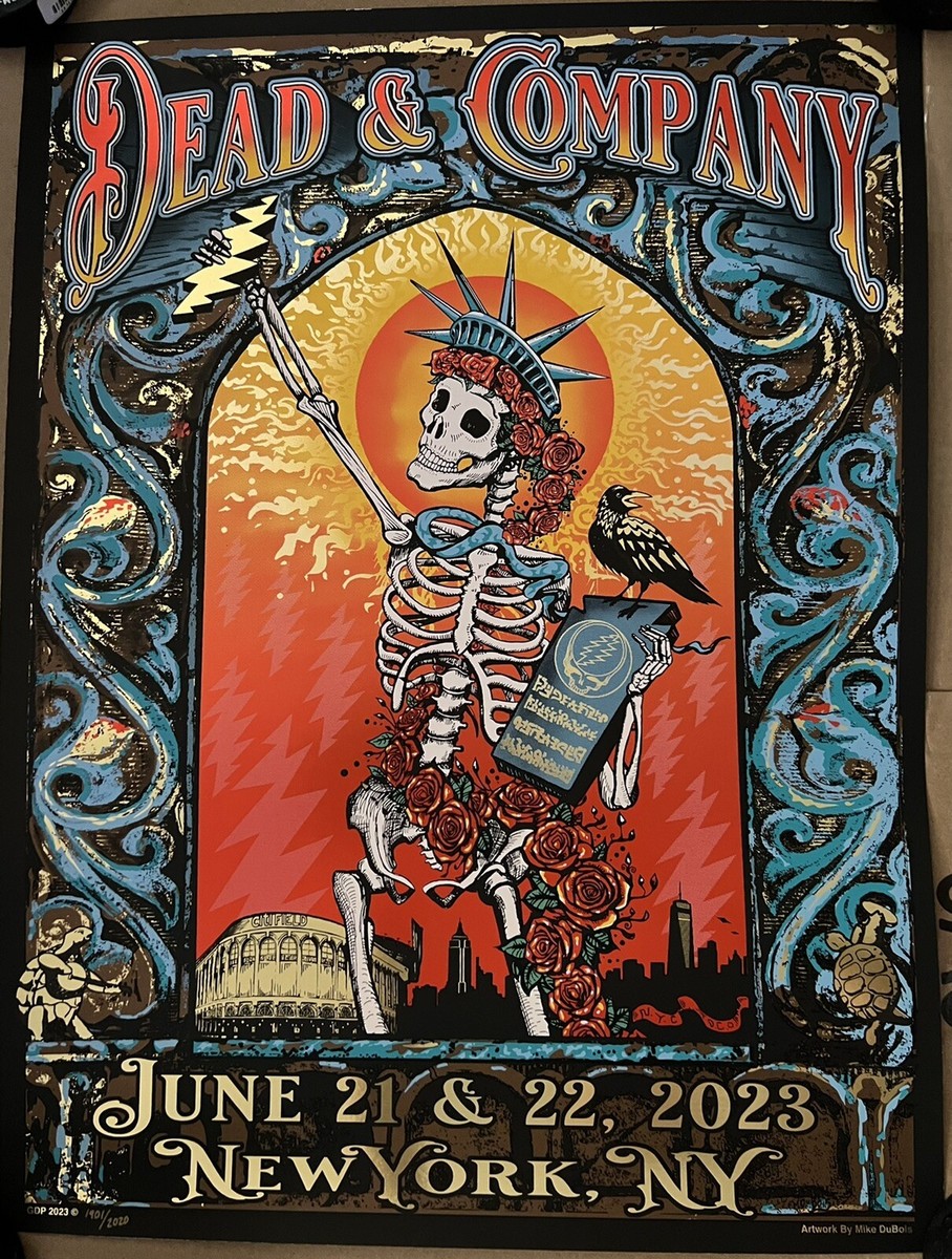 DEAD AND COMPANY FOIL POSTER CITI FIELD NY 2023 MIKE DUBOIS DEAD AND COMPANY FOIL POSTER CITI FIELD NY 2023 MIKE DUBOIS