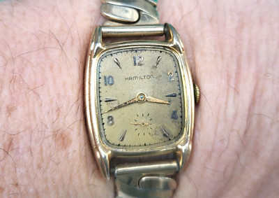 Hamilton Mens Watch 747 Movement 10K Gold Filled Case c1949 RUNNING