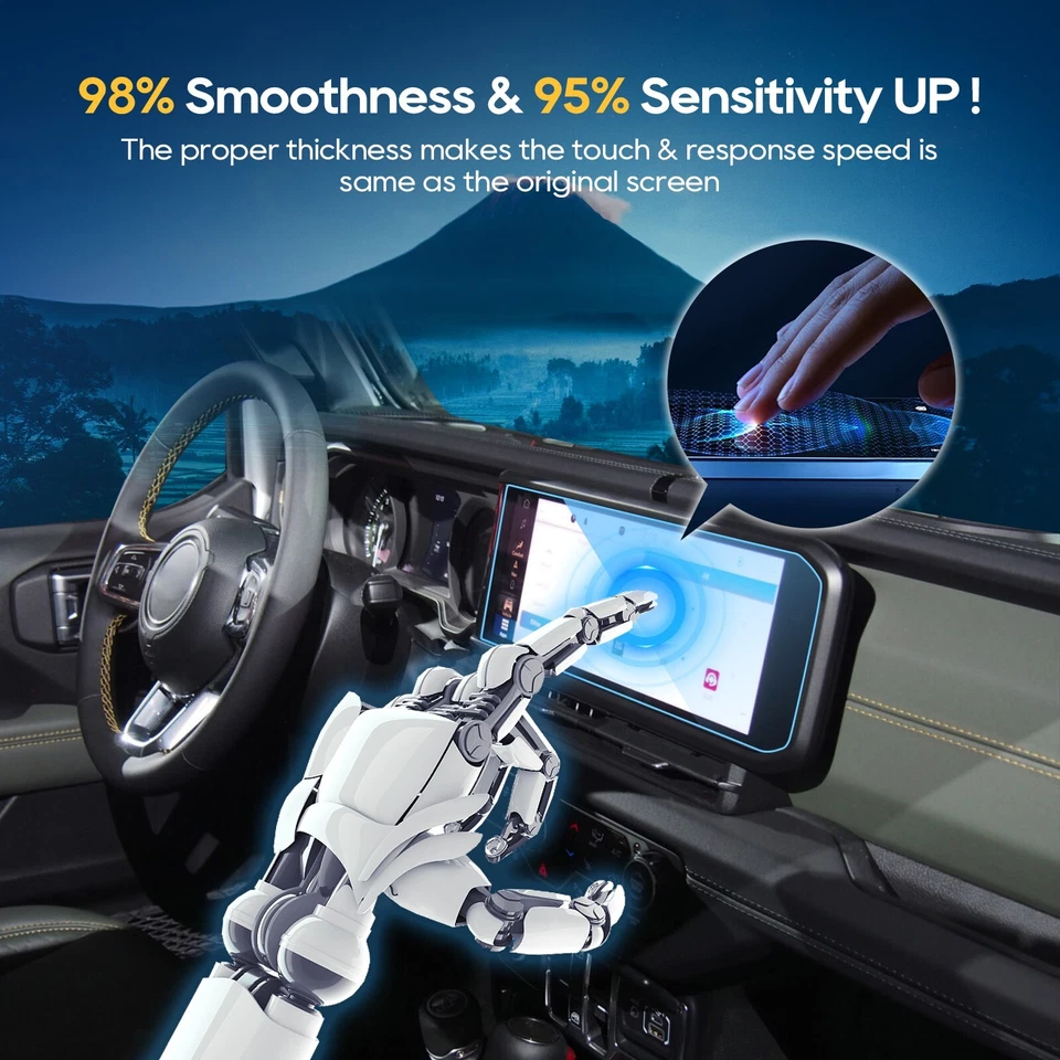 Protector de pantalla de coche RUIYA vidrio templado 12,3 pulgadas para Jeep Gladiator 2024-2025 Foto 3 de 4