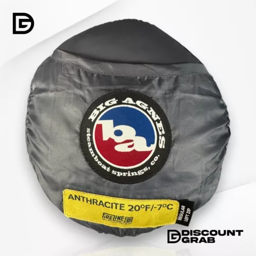 Big Agnes Adult Anthracite Recycled Synthetic Fill Sleeping Bag 20°