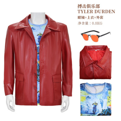 Cosplay Fight Club Tyler Durden Rote Jacke T-Shirts Kostüme Halloween Anzüge