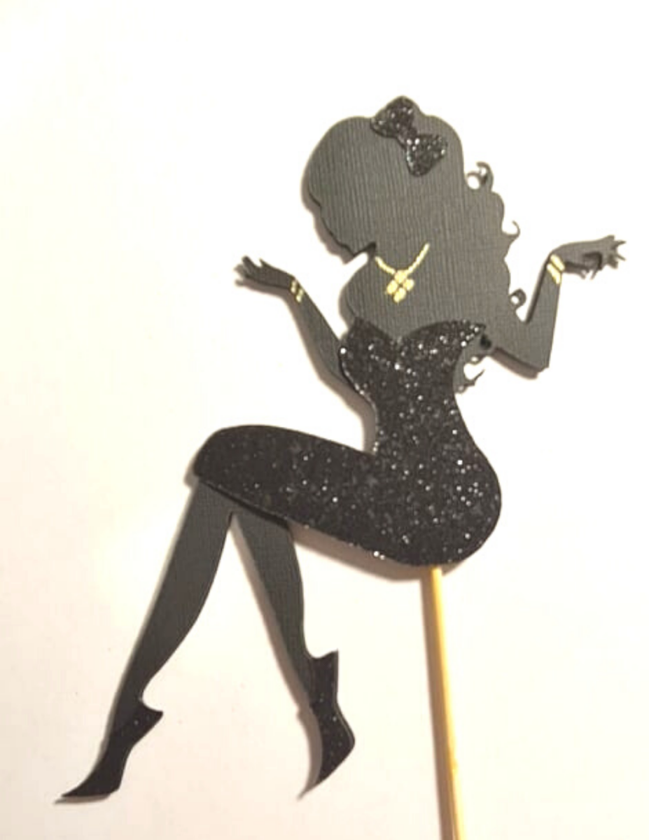 Elegant Lady Silhouette- girl-woman Fashion Birthday Cake Topper | eBay