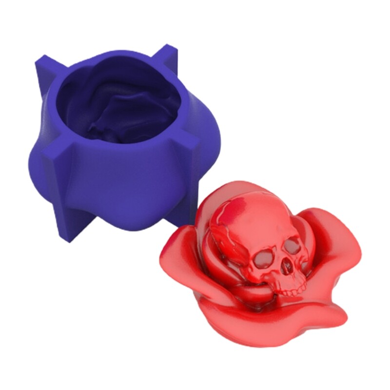 Gothic Rose Skull Silicone Mold for Resin and Soap Crafting