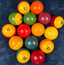 Antique Billiard/Pool Regulation Size 2-1/4" Replacement Ball Plain Numbers