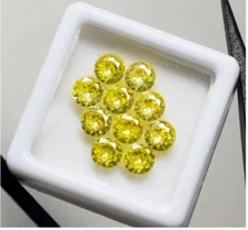 Exquisite 10 Pieces 6x4 mm Round Shape Natural Yellow Sapphire Loose Gemstone
