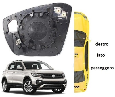 Piastra Specchio Retrovisore Destro Per SKODA ROOMSTER (dal 2006) – Riscaldato, Convesso, Cromato – Dimensioni 147x173x17 Mm – Ricambio Auto