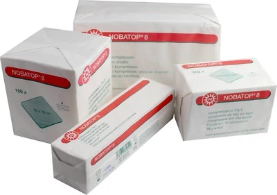 NOBAMED Noba Nobatop 8 Vliesstoffkompressen Kompressen 4-fach 20 x 100 = 2000 Stück