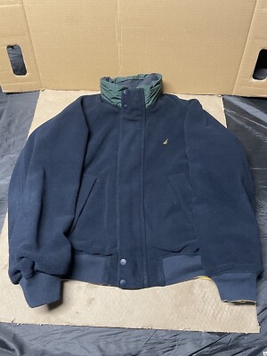 Vintage Nautica Jacket Mens XL Reversible Blue Yellow Green | eBay