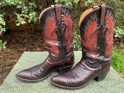 VINTAGE LUCCHESE CLASSICS HANDMADE LIZARD INLAY