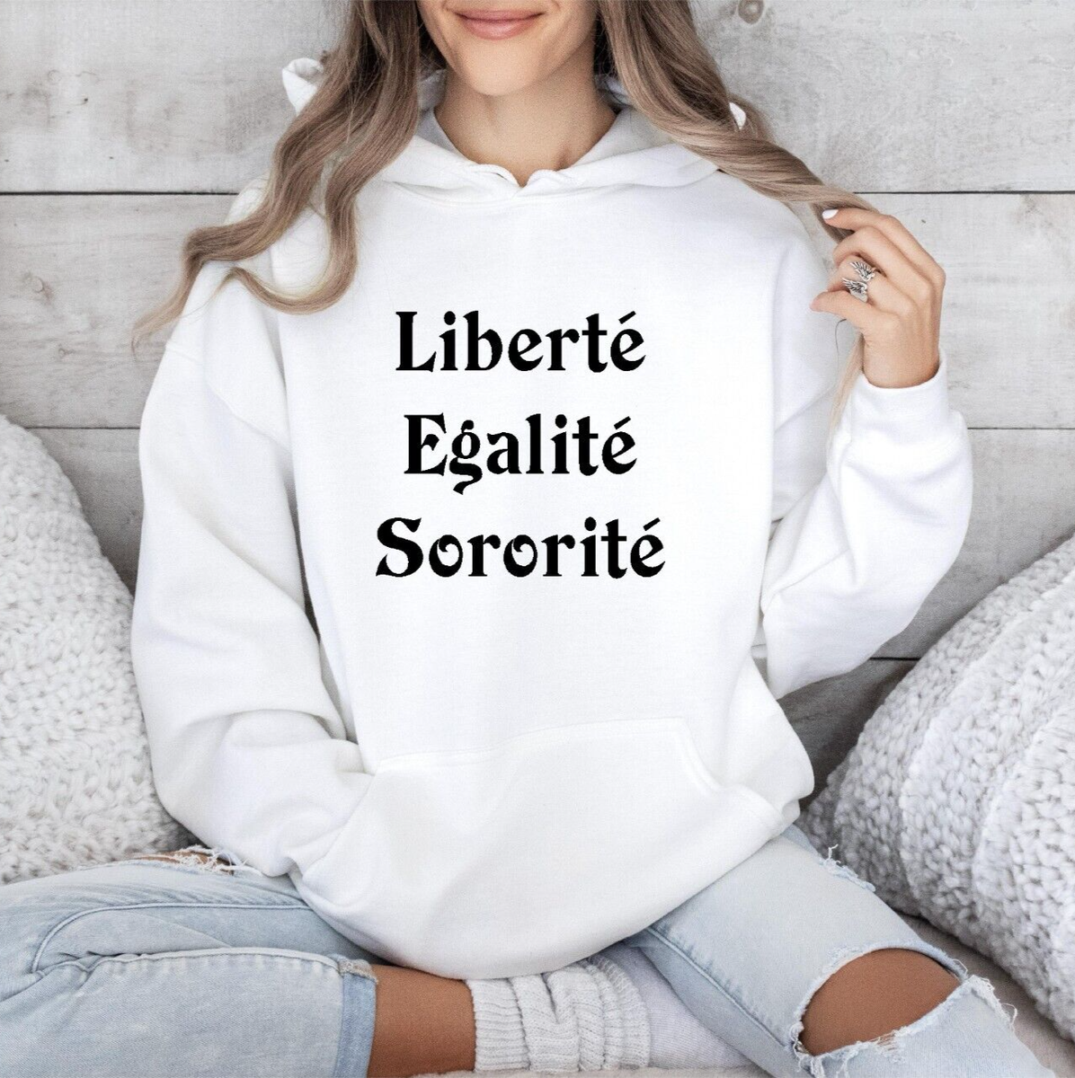 Liberte Egalite Sororite Hoodie Feminist sweatshirt, Unisex French