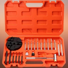 23PC Roll Pin Punch & Hammer Set Bench Block Maintenance Repair Tool Storage Box