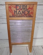 Vintage Wood Dubl Handi Co Columbus Ohio Wash Board Cabinet 8 1/2" x 18"
