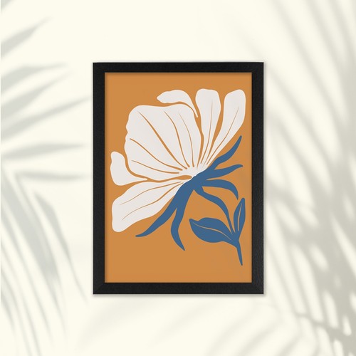 Framed Abstract Flower Poster Print Modern Home Decor Boho Wall Art Floral - Picture 12 of 13