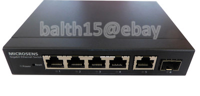 Microsens Gigabit Glasfaser und TP Switch MS453514M (5xTP, 1xGlasfaser)