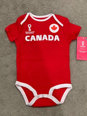Fifa World Cup Qatar 2022 Canada Maple Leaf Baby size 18 mos Bodysuit one piece