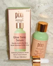 Pixi Skin treats Glow Tonic Serum Exfoliating Radiance Serum 1 Oz NIB FULL SIZE