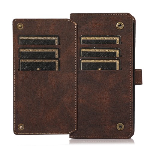Funda protectora abatible con ranuras para tarjetas de crédito billetera con soporte de cuero con cordón para Apple iPhone - Imagen 34 de 49