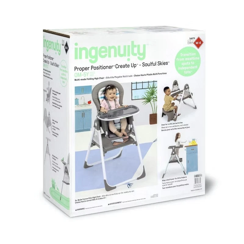 Posicionador adecuado Ingenuity Create Up silla alta bebé, 9 modos, cielos conmovedores Foto 4 de 4