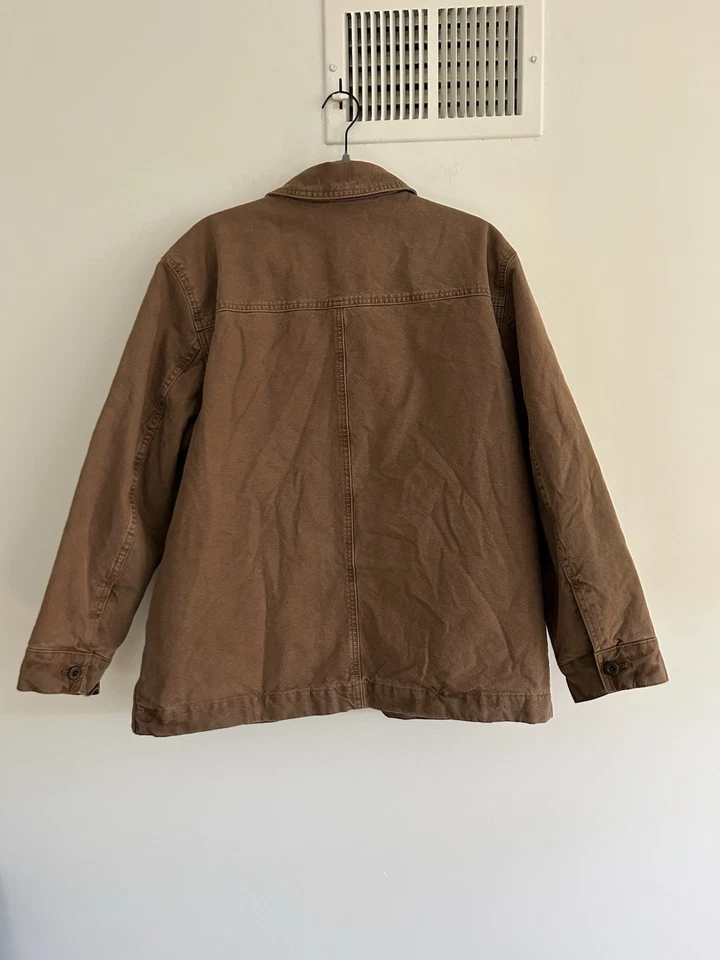 Madewell Garment Died Crockett Canvas Jacket Size Large Weathered Walnut Brown - Image 3 of 4
