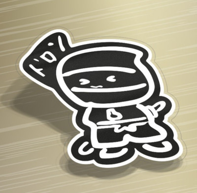 DORON NINJA SHAPED STICKER | 5.5x6 cm