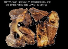 Myrtle Burl Slab Live Edge River Table DIY Mrt25-3086